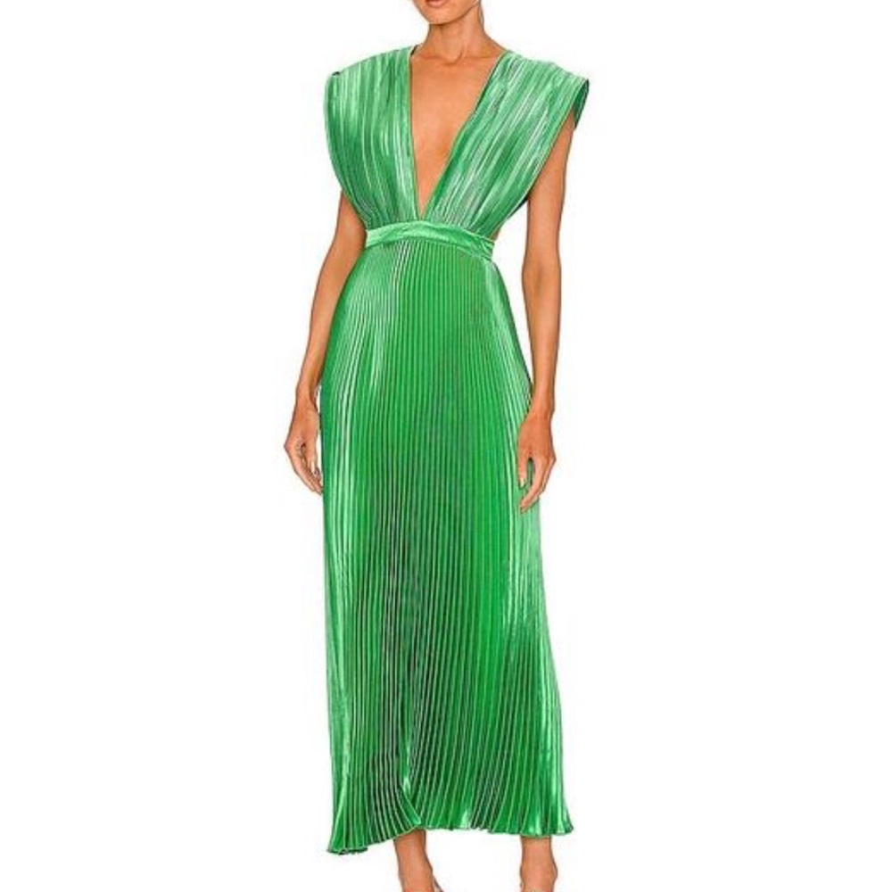 L’IDEE Gala gown Midi Dress Green M 10